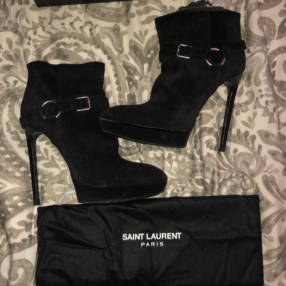 Black platform booties